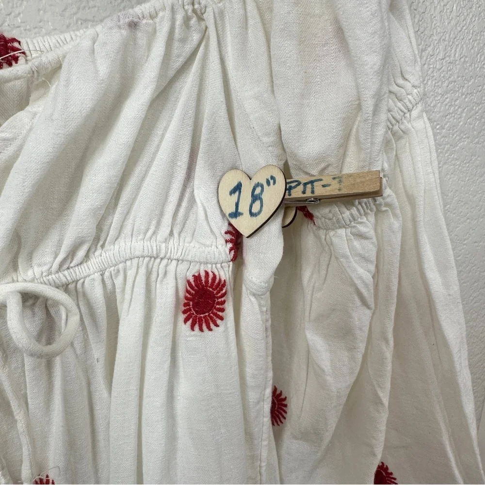 Free People Boho White Emory Embroidered Midi Dress -Oversized Small - NWOT - Picture 9 of 13